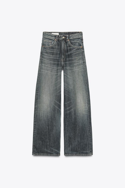 JEANS EXTRA ANCHO DE PERNERA DE CINTURA ALTA